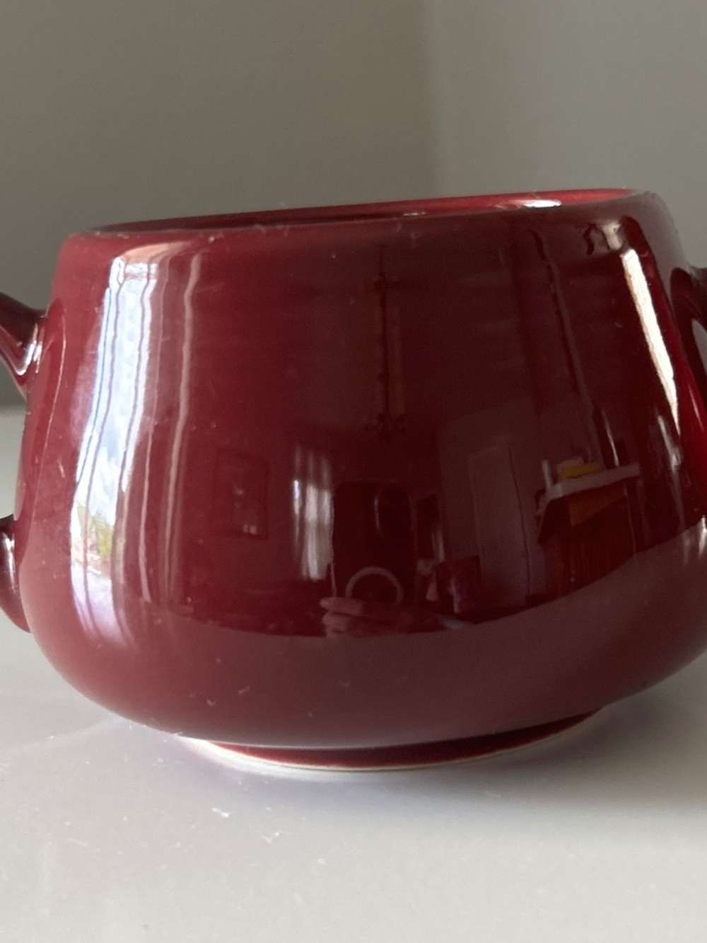 Fiesta Sugar Bowl in Cinnabar Maroon Finish